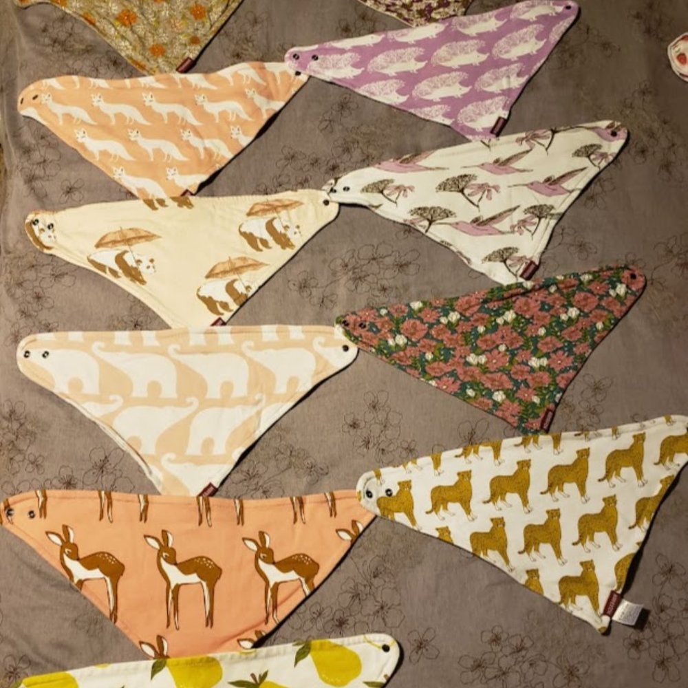 Milkbarn Three-Layer Kerchief Bibs (eleven total)